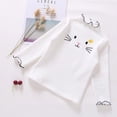 thumbnail image 2 of Girls Fall Tshirts Long Sleeve Ruffle Cotton Cat Print White Kids Fall Clothing for 2-3 Years, 2 of 5