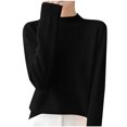 thumbnail image 1 of Cameland Pull Tricoté Mode Femme Décontracté Col Semi-Haut Couleur Unie Base Ample, 1 of 3