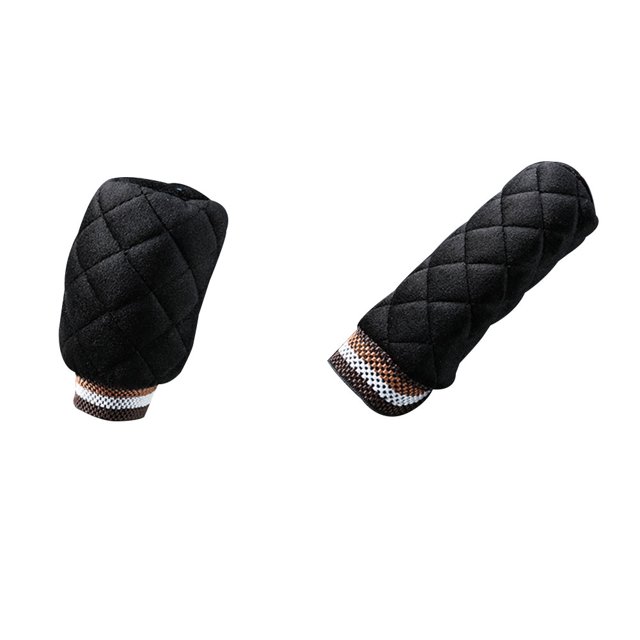 Aofa 2Pcs Plush Car Interior Gear Shift Knob Cover Warm Hand Brake Grip Protection