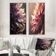 thumbnail image 1 of Designart "Pink and Gold Abstract Leaf Design III" Leaves Framed Wall Art Set Of 2 - Blue Floral Frame Gallery Set For Office Decor, 1 of 6