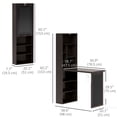 thumbnail image 3 of HOMCOM Bureau Convertible avec Tableau Noir et Étagère Table Multifonction, Noir, 3 of 10