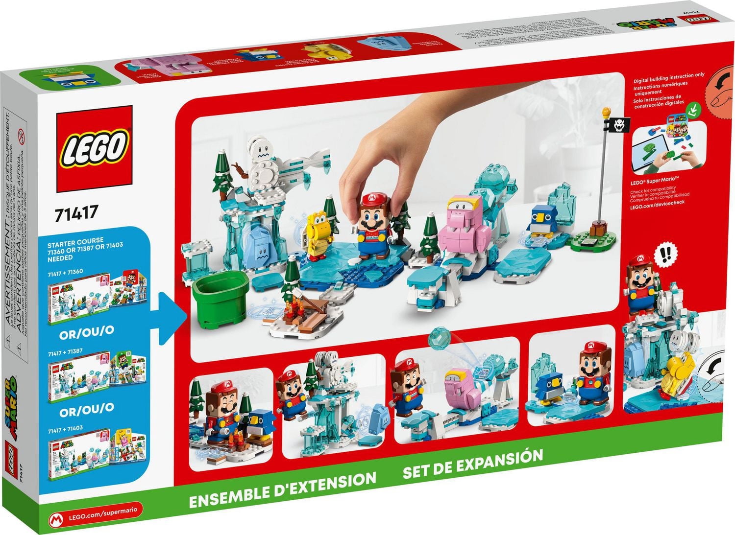 LEGO Super Mario Fliprus Snow Adventure Expansion Set 71417, Toy for Kids to Combine with Starter Course, with Freezie and Baby Penguin Figures, for Fans of Super Mario Bros