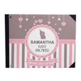 thumbnail image 1 of Darling Souvenir Pink Stripe| Heart & Frame Baby ShowerGuestbookHardbound Cover Personalized Printed MemoryGuestRegistry-9 x 12 Inches, 1 of 5