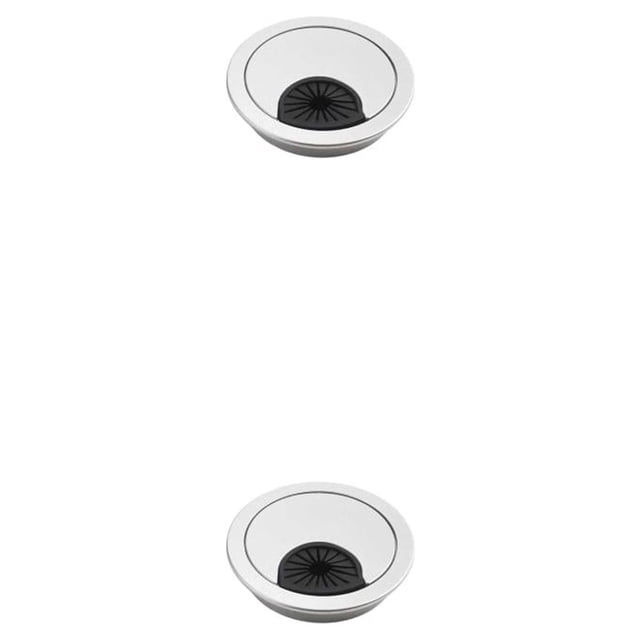 pitrice Cache-Trou de Bureau Imperméable Antirouille Réglable Câble de Table de Bureau Illet 50mm Argent 2Set
