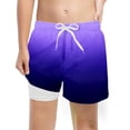 thumbnail image 1 of MIASHUI Pantalons Garçons Mode Décontractée Maillots de Bain Doublure de Compression Shorts Extensibles pour Jeu Actif et Natation, 1 of 3