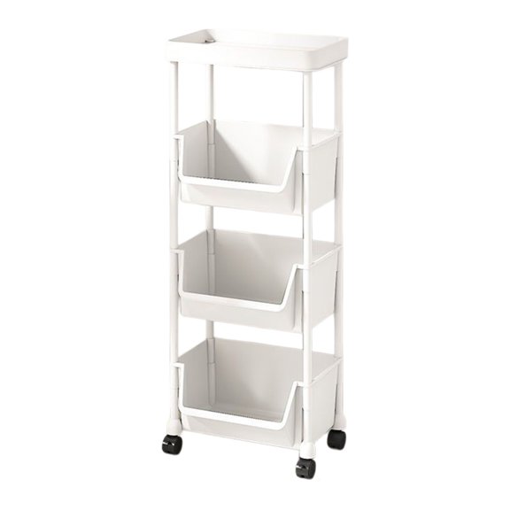 Étagère de Rangement de Cuisine avec Roues et Crochets 30 cm x 20 cm x 89,5 cm Organisateur Roulant en Plastique à Plusieurs Couches pour Salon Chambre Salle de Bain