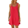 thumbnail image 1 of EQWLJWE Longue Robe pour Femmes Robe de Plage pour Femmes Paréo de Bikini Tenue de Plage Décontractée Vacances Courte Été Robes à Col Licou, 1 of 5