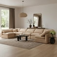 thumbnail image 2 of Meridian Furniture Indulge 234" Velvet U-Shaped Modular Sectional in Beige, 2 of 9