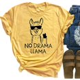 thumbnail image 1 of YourTops T-Shirt Lama Sans Drame pour Femmes (US 2TG, Jaune), 1 of 2