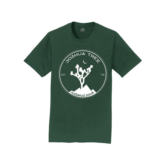 Gravity Outdoor Co. Joshua Tree Mens T-Shirt - White Logo - Forest Green - Medium