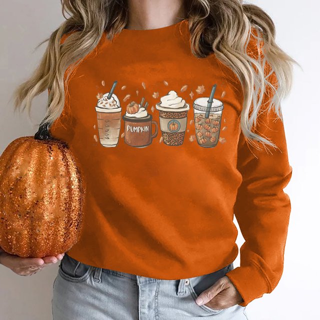 Mode Chandails à Capuchon pour Femmes 2023 Halloween Mode Décontractée Aguichant Imprimée Manches Longues Col Rond Chandail Blouse Hauts Chandails en Molleton Sans Capuche 50 % de Réduction Liquidation Costumes Halloween/noël