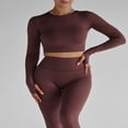 thumbnail image 3 of Ladies‘ Thumb Hole Long Sleeve Yoga Shirt with Cropped Design for Workouts, 3 of 7