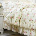 thumbnail image 4 of FADFAY Rosette Floral Print Duvet Cover Set Princess Lace Ruffle Bedding Set for Girls 3 Pieces King Size, 4 of 10