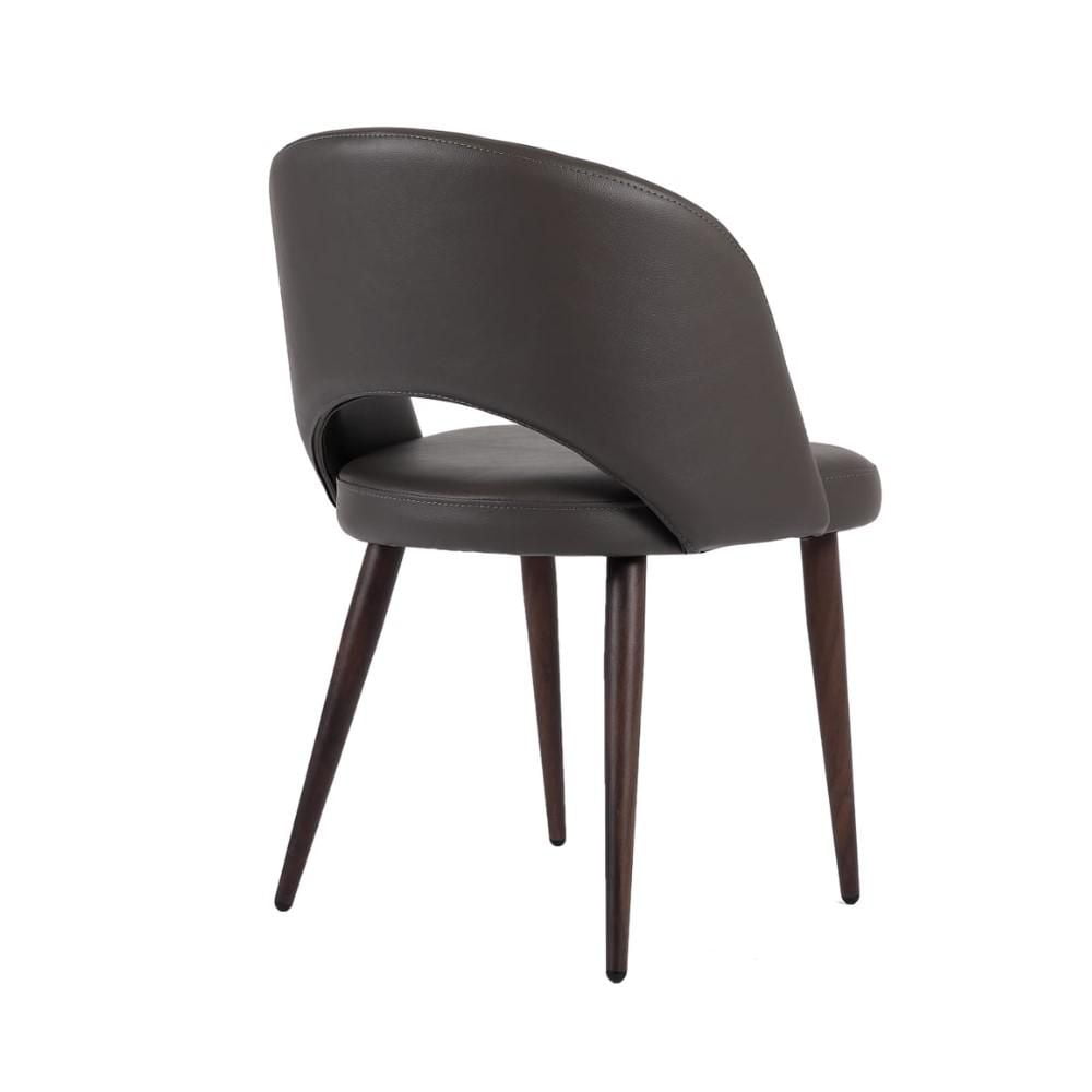 Plata Décor Import Inc.fauteuil d'appoint moderne en PU gris avec structure métallique imitation bois de noyer noir – Un siège élégant pour le salon, la chambre, le coin détente et l'espace de travail