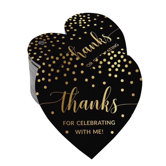 Inkdotpot Gold Foil Paper Hang Tags Thanks For Celebrating With Me Birthday Favor Tags 50 Pieces