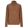 thumbnail image 5 of VgaVtl Pullover Womens Oversized Sweater High Neck Long Sleeve Womens Sweaters Knitted Warm Solid Color Brown Sweaters, 5 of 5