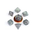 thumbnail image 1 of Metallic Dice Games LIC4177 Mini Poly Stardust Dice Set, Gray & Silver - Set of 7, 1 of 3