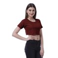 thumbnail image 4 of Moomaya T-shirt Court à Col Rond pour Femmes, Manches Courtes, Été, Coupe Ample, 4 of 7