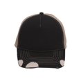 thumbnail image 1 of Cotton Twill Distressed Mesh Trucker Hat, Black/Khaki, 1 of 2