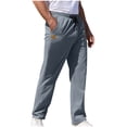 thumbnail image 1 of Diufon Athletic Pants for Men Straight Wide Leg Joggers Sweatpants Drawstring Waist Workout Pants with Pockets, 1 of 5