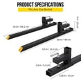 thumbnail image 2 of Kojooin Connecting Rod Heavy Duty Pallet Forks with Adjustable Stabilizer Bar for Loader Bucket Skid Steer Tractor, 2 of 6