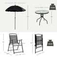 thumbnail image 3 of Gymax 6PCS Patio Garden Dining Set w/ Round Table & 4 Folding Chairs & Tiltable Umbrella, 3 of 8