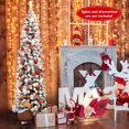 thumbnail image 4 of Gymax 7.5ft Snow Flocked Pencil Christmas Tree Artificial Pine Tree w/ Metal Stand, 4 of 10