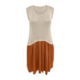 thumbnail image 4 of Fshaion Robe d'Été pour Femmes 2024 Grande Taille Col Rond Couleur Assortie Robe Ample Jupe Tricotée Européenne et Américaine Liquidation à Moins de 10!, 4 of 9