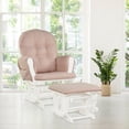 thumbnail image 3 of Gymax Baby Nursery Relax Rocker Rocking Chair Glider & Ottoman Set w/ Cushion Pink, 3 of 10