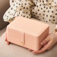 thumbnail image 3 of Multi-Layer Jewelry Storage Box Exquisite Adjustable Compartments Organizer Case Holder for Jewellery Storage Necklace Jewellery Care Studs , Pink StyleA-Pink, 3 of 8