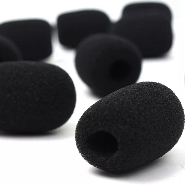 200Pcs Microphone Headset Grill Windshield Sponge Foam Black Mic Cover 30mmx8mm