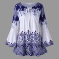 thumbnail image 1 of Leutsin Womens Plus Size Printed Flare Sleeve Plus Size Plus Size Tops Blouses Keyhole T-Shirts, 1 of 1