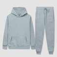 thumbnail image 4 of Weiqiqre Sweat Suits for Men Solid Color Loose Fit Basic Pullover Hoodies Sweatshirt Sport Jogging Suits, 4 of 7