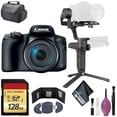 thumbnail image 1 of Canon PowerShot SX70 HS Digital Camera International Version - Zhiyun-Tech WEEBILL LAB Handheld Stabilizer - 128GB - Case - Card Reader + Card Wallet + More, 1 of 9