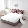 thumbnail image 3 of Red Rose 7 Piece Comforter Set Full Bed In A Bag,Romantic Floral Bedding Sets Garden Flower Sheet Set With Comforter,Botanical Leaf Bed Set, 3 of 5