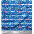 thumbnail image 1 of Soimoi Velvet Fabric Dot & Floral Artistic Print Sewing Fabric Yard 58 Inch Wide, 1 of 5