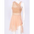 thumbnail image 2 of LiiYii Robe de Ballet Sans Manches en Maille Fluide pour Femmes Costume de Danse Lyrique pour Performance sur Scène Orange Rose TP, 2 of 8