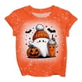 thumbnail image 4 of GDREDA T-Shirt à Manches Courtes Imprimé d'Halloween Mignon pour Filles, Col Rond Décontracté, Haut pour les Festivités d'Automne, Blanc, 8-9 Ans, 4 of 4