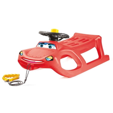 ArcticThrill Luge de Neige pour Enfants - Traîneau à Neige - Toboggan avec Corde de Traction et Volant Décoratif; Traîneau d'Hiver en Plastique pour Tout-Petits et Enfants