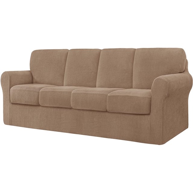 CHUN YI Stretch Checks Spandex Sofa Cover Separate Backrests Cushions Cover Slipcover