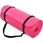 BalanceFrom GoCloud 71x24 Tapis de yoga extra épais 1-Inch Mousse haute densité, rose