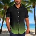 thumbnail image 2 of Pisexur Shirts for Man T Hommes Mode Décontractée Col Rabattu Impression Dégradée Manches Courtes Chemise Boutonnée Blouse Vert Armée, L Chemises de Golf Hommes & Chemises Hommes, 2 of 7