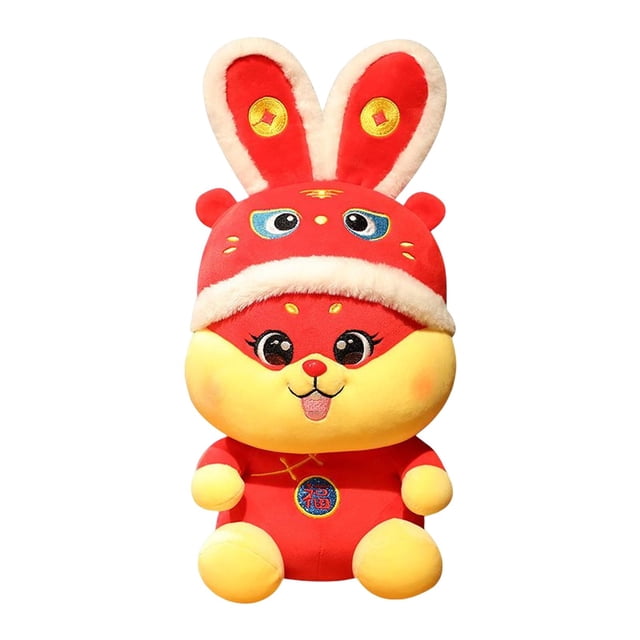 lionlar Chinese New Year Rabbit Doll Stuffed Animals Bunny Cute for Table New Year Large