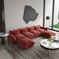 thumbnail image 1 of The Magic Home Convertible Modular L-Shaped Chenille Sectional Sofa Sofas, Orange, 1 of 11