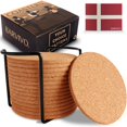 thumbnail image 1 of Barvivo Classic 16 Pc Cork Coasters w/ Holder - Drinks, Coffee & Table Tops, 1 of 5
