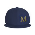 thumbnail image 3 of ZICANCN Alphabet M Pattern Baseball Caps, Trucker Hats for Men And Women, Adjustable Breathable Flat Caps, Navy Blue, 3 of 6