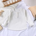 thumbnail image 1 of RXIRUCGD Round-neck Ribbed Velvet Bottoming Shirt For Kids( Blanc, Taille:130, 1 of 3