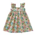 thumbnail image 1 of MEZZALL Robe à Manches Volantées pour Tout-Petites Filles, Imprimés de Fleurs Colorées, Robe de Danse et de Fête, 18-24 Mois, Jolie Robe d'Été pour Enfants, 1 of 4