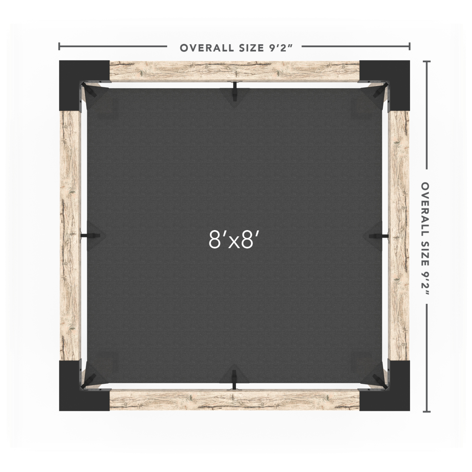Toja 8' X 12' Pergola Kit With Shade Sail For 6X6 Wood Posts