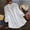 White, variant on Women's Knot Long Sleeved Button Down Small V Neck Shirt Loose Multicolor Top Sports Tops for Women Oversize Denim Shirt Ladies Blouses Button down Medium Sleeves for Ladies under Shirts Women Long